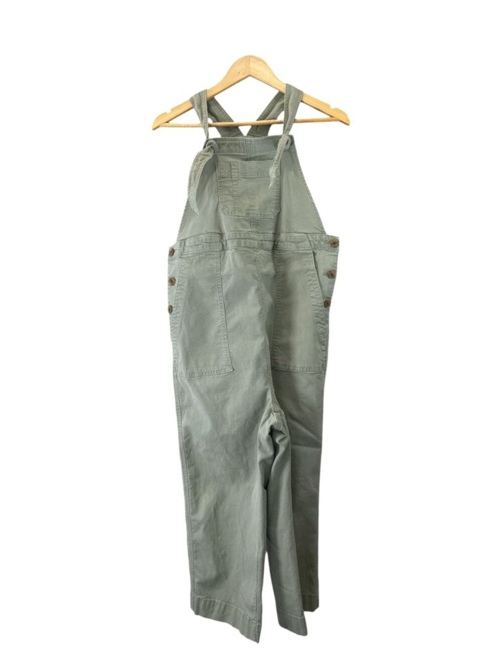 Womens Sage Green Cotton Overalls - Classic Casual Jumpsuit